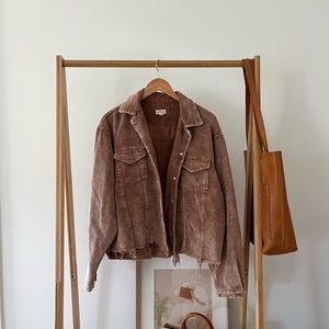 Cropped Brown Corduroy Shacket Size L